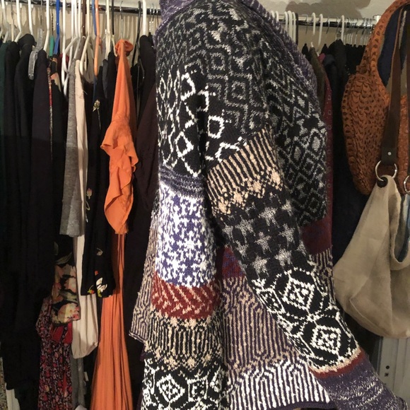 Free people cowl neck patchwork sweater - Picture 3 of 6